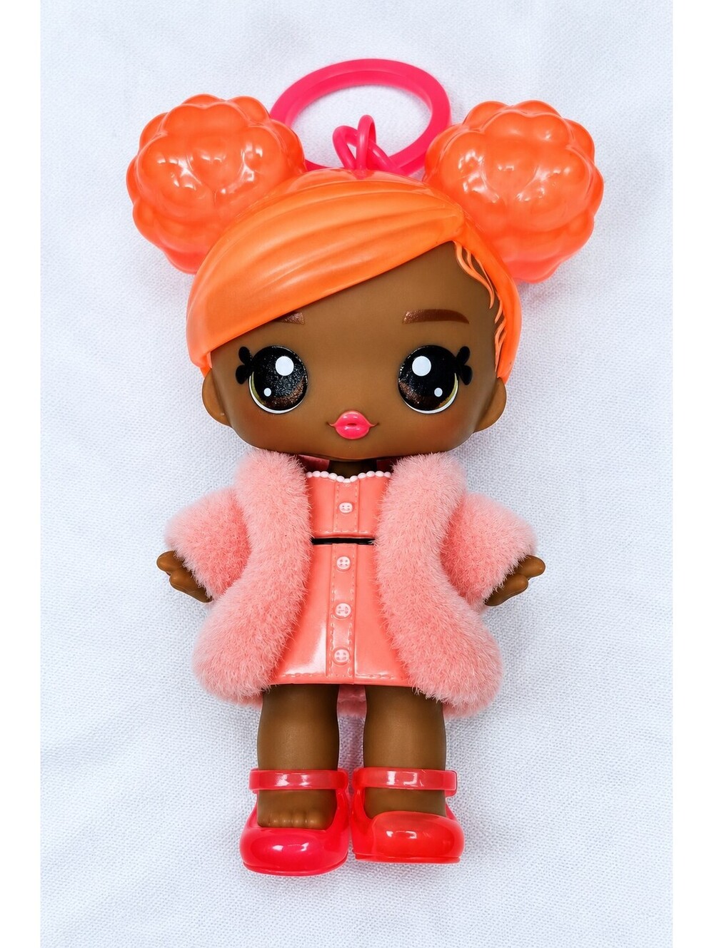 Na! Na! Na! Surprise Mini Doll Orange Hair Pink Fuzzy Coat MGA